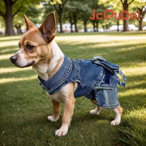 Fashion Dog Jeans Jacket with Pocket Pet Onesies Denim Coat,Puppy Overall Apparel Small Clothes Costumes Vest Shirts Pants Dogs Cats Boy Girl (X-Small) in Saudi Arabia