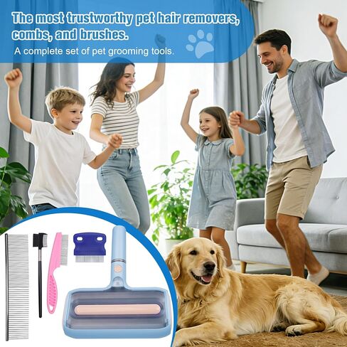 Pet Hair Remover Lint Rollers for Pet Hair Extra Sticky with Water Spray,Reusable 2-in-1 Dog Cat Hair Removal Tool for Furniture,Couch,Carpet,Bedding,and Clothes - Includes 4 Brushes in Kuwait