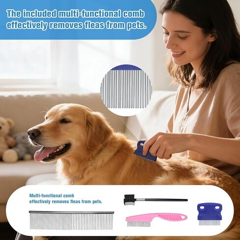 Pet Hair Remover Lint Rollers for Pet Hair Extra Sticky with Water Spray,Reusable 2-in-1 Dog Cat Hair Removal Tool for Furniture,Couch,Carpet,Bedding,and Clothes - Includes 4 Brushes in Kuwait