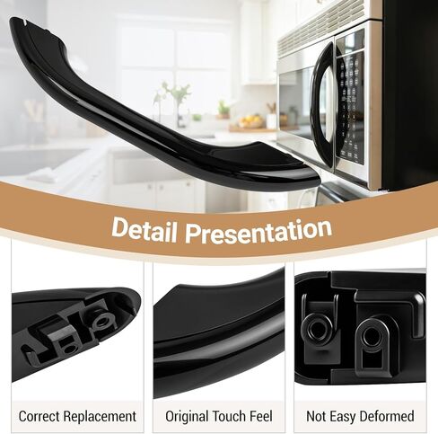 WB15X10144 Microwave Handle Replacement for Ge Microwaves Replaces AP3792823 1085689 AH952973 EA952973 Microwave Door Handle for JVM1650BH02 JVM1851BH05 JVM1653BH03 etc.(See Below for Details) Black in Kuwait