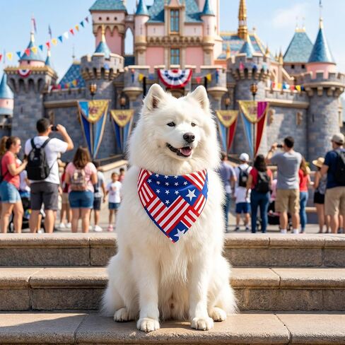 Andibro 3Pcs 4th of July Dog Bandanas, American Flag Patriotic Dog BandanasTriangle Reversible Scarf Memorial Independence Day Bandana for Dogs Puppy Cats in Kuwait