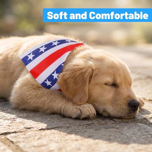 Andibro 3Pcs 4th of July Dog Bandanas, American Flag Patriotic Dog BandanasTriangle Reversible Scarf Memorial Independence Day Bandana for Dogs Puppy Cats in Kuwait