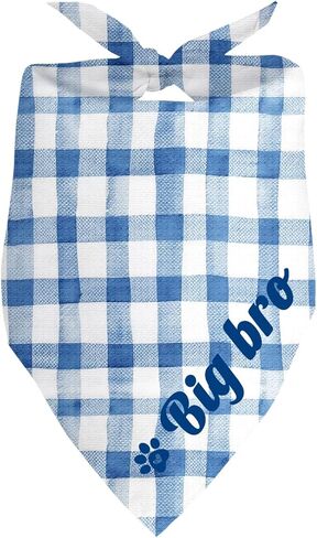 Big Bro Dog Bandana Blue Grid Pregnancy Announcement Dog Bandana Dog Baby Announcement Gender Reveal Announcement Photo Puppy Big Brother Bandana for Small Medium Cat Dogs in Kuwait