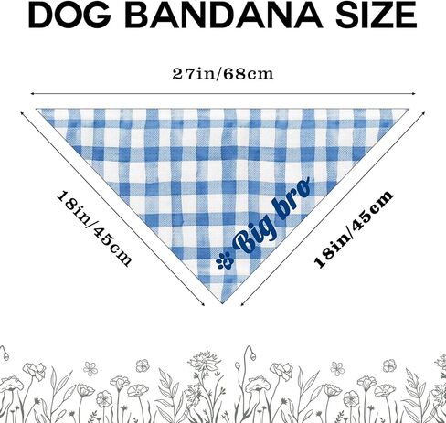 Big Bro Dog Bandana Blue Grid Pregnancy Announcement Dog Bandana Dog Baby Announcement Gender Reveal Announcement Photo Puppy Big Brother Bandana for Small Medium Cat Dogs in Kuwait