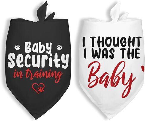 2 Packs Pregnancy Announcement Security in Training Dog Bandana Pregnancy Reveal Baby Announcement Grandparents Dog Gender Reveal Outfit Durable Triangle Scarf for Small Medium Large Dogs in Kuwait