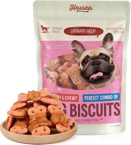 Havira Chicken Wrapped Biscuits Dog Treats, 16oz Crunchy Training Treats for Dogs, Rawhide Free Snacks for Small & Medium Breeds, Peanut Butter Flavor in Kuwait