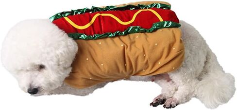 Toddmomy Hot Dog Costume for Pet, Cats and Dogs Funny Halloween Christmas Birthday Costume Apparel Cosplay Outfit for Puppies and Kitten, Size XXS in Kuwait