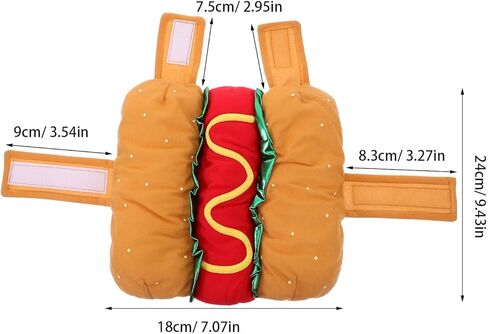 Toddmomy Hot Dog Costume for Pet, Cats and Dogs Funny Halloween Christmas Birthday Costume Apparel Cosplay Outfit for Puppies and Kitten, Size XXS in Kuwait