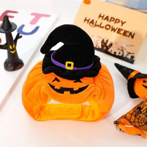 Dog Pumpkin Costume Halloween Cat Pumpkin Outfit Funny Puppy Clothes for Small Dogs Pet Party Cosplay Accessories(37×9×9cm/14.6×3.5×3.5") in Kuwait