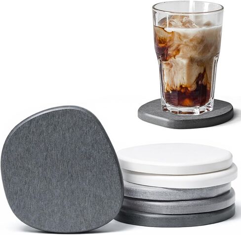 Instant Dry Stone Coasters Set of 6, Natural Diatomaceous Earth Table Coasters for Drinks, Unique Drying Stone Absorbent Coasters 6 Pack in Saudi Arabia