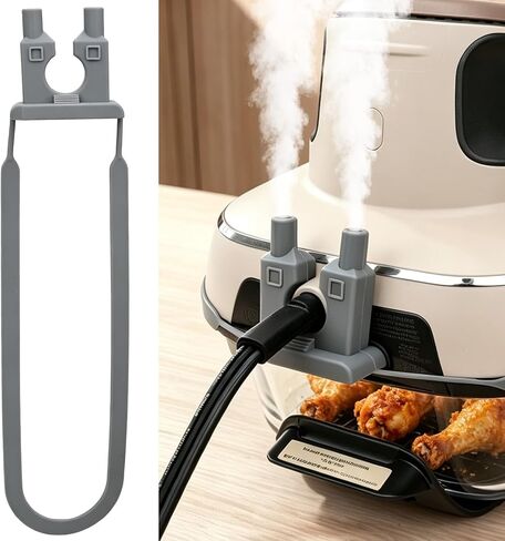 Silicone Steam Diverter for Ninja Crispi 4-in-1 Glass Air Fryer FN101GY FN101SG FN101ST Accessories with Anti-fall Fixing Strap,Kitchen Small Appliance Accessory– Prevents Heat Damage to Cords-Grey in Kuwait