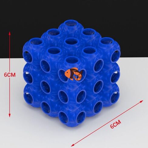 Shrimp Cube Hideway, Fish Tank Porous Cave Shelter Hideout Ornament for Aquarium Small Fish Shrimp Habitat Rest Blue in Kuwait