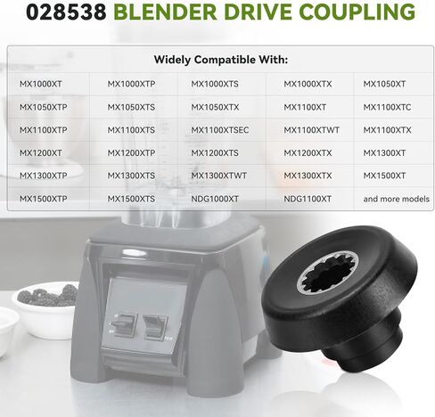 028538 Blender Drive Coupling, Compatible with Waring Xtreme Series MX1000, MX1050, MX1100, MX1200, MX1300, MX1500 XT, XTP, XTS, XTX and More Models in Kuwait