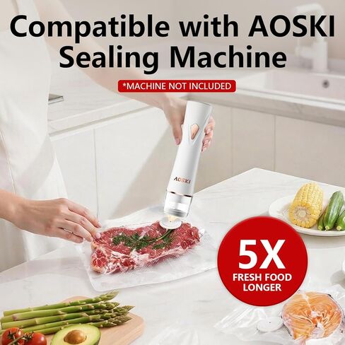 30 عبوة من أكياس تفريغ الهواء القابلة لإعادة الاستخدام من أجل AOSKI، أكياس Sous Vide شديدة التحمل خالية من مادة BPA (15 صغيرة، 15 متوسطة) مع مشبكين للغلق، أكياس تخزين طعام مضادة للتسرب للفريزر والميكروويف وإعداد الوجبات in Kuwait