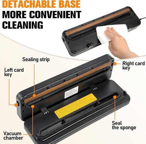 Vacuum Sealer Machine for Food with Built-in Cutter, 6-in-1 One-Touch Automatic Food Vacuum Sealer, Dry & Wet Modes, Digital Timer, Compact Food Saver Vacuum Sealer with 30 Bags Grey in Kuwait