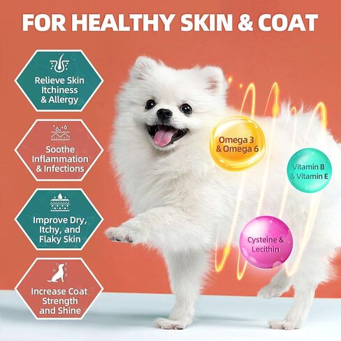 Dog Multivitamin with Glucosamine, Omega 3, Minerals, Probiotics and Enzymes, Dog Vitamins and Supplements for Joint, Skin & Coat Care, Digestive and Immune Health, Chicken Flavor - 120 Chews in Kuwait