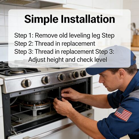 طقم أرجل تسوية WB02X10521 مناسب لفرن موقد GE Hotpoint Kenmore، استبدال قدم تسوية نطاق قابل للتعديل، أرجل تسوية الأجهزة شديدة التحمل، 4 عبوات in Kuwait