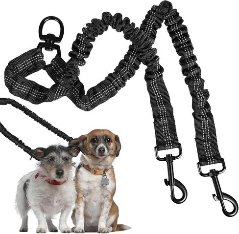 مقود مزدوج للكلاب لكلبين مقاود مزدوجة للكلاب لا تتشابك بنجي عاكس مع مقود دوار ممتص للصدمات ممتص للصدمات مع سهولة مقاود الكلاب السميكة للكلاب الكبيرة التي تسحب in Kuwait