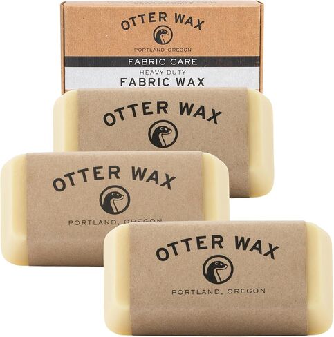 Otter Wax Fabric & Canvas Wax | Large Bar | 3-Pack | All-Natural Water Repellent | Made in USA in Saudi Arabia
