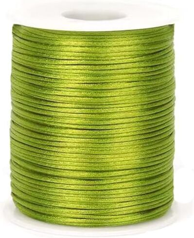 Paybous 2.0 مم × 110 ياردة من النايلون الساتان الحبل الديكور مضفر سلسلة الخيط للعقد الصينية Rattail Macrame أساور القلائد صنع المجوهرات (أحمر) in Saudi Arabia