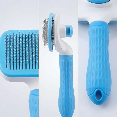 pet hair remover-Dog Brush & Cat Hair Brush,Gentle Deshedding and Massage Comb for All Coat Types, Effectively Removes Loose Undercoat in Kuwait