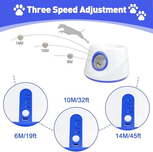 Dog Ball Launcher - Automatic Ball Thrower for Dogs, 3 Adjustable Distance Settings Dog Ball Thrower, Indoor Outdoor Interactive Fetch Machine Dog Toys for Small/Medium Sized Dog in Saudi Arabia