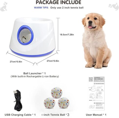 Dog Ball Launcher - Automatic Ball Thrower for Dogs, 3 Adjustable Distance Settings Dog Ball Thrower, Indoor Outdoor Interactive Fetch Machine Dog Toys for Small/Medium Sized Dog in Saudi Arabia