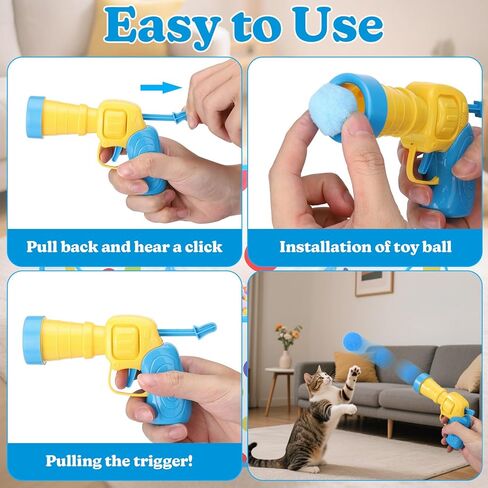 AIERSA Cat Ball Pit for Indoor Cats,Interactive Toy Included 200 Pom Pom Balls and Launcher&Springs&Jingle Balls&Feather Spring Ball,Cats Self Play Enrichment Stimulation Toys for Bored Cat in Saudi Arabia