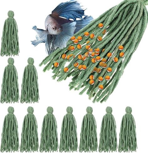 Toddmomy 10pcs Aquarium Fish Breeding Spawning Mops, Shrimp Accessories, Floating Fish Tank Spawning Hideout for Fry Protection and Egg Laying, Aquarium Accessory in Kuwait