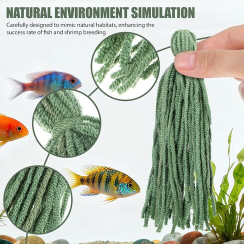 Toddmomy 10pcs Aquarium Fish Breeding Spawning Mops, Shrimp Accessories, Floating Fish Tank Spawning Hideout for Fry Protection and Egg Laying, Aquarium Accessory in Kuwait