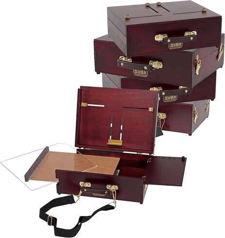 Soho Urban Artist Scout Pochade Box for Plein Air Painting Easel with Storage, Lightweight & Portable, Mahogany Finish in Kuwait