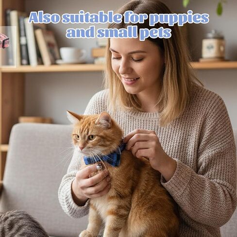 6-Pack Multi-Color Set for Stylish Feline Accessories, Cat Bow Tie Collar, Bow Tie Cat Collar with Adjustable Design, Durable Nylon Material for Daily Use,Comfortable Fit for Cats of Various Sizes in Kuwait