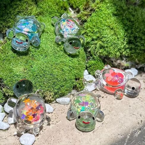 10PCS Glow in The Dark Turtle Figurines - Phosphorescent Resin Decor for Aquariums, Fairy Gardens & Mini Landscapes in Kuwait