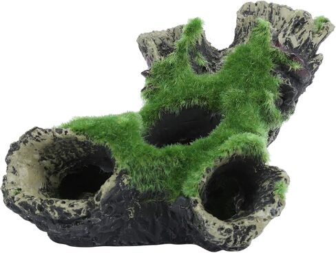 Aquarium Decor Fish Ornament Artificial Dead Wood Cave Shelter for Fish Shrimp with Natural Design 15x9x6.5cm in Kuwait