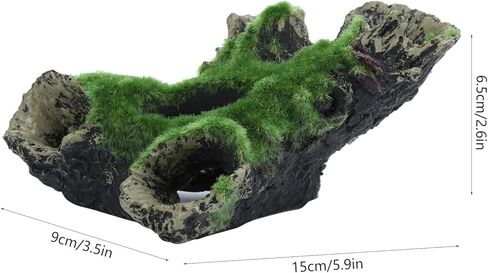 Aquarium Decor Fish Ornament Artificial Dead Wood Cave Shelter for Fish Shrimp with Natural Design 15x9x6.5cm in Kuwait