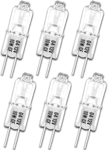 W10886919 Halogen Light Bulb 10W 12V G4 Bi-Pin – 6 Pack Replacement for Whirlpool Jenn-Air KitchenAid Maytag GE Microwave Oven Range – Replaces AP6030659 PS11765655 W10287972 W10827800 in Kuwait