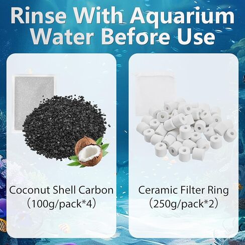 30 Pack Replacement Filter Media Kit Compatible with Fluval 306/307 Aquarium Filters, Including Bio Ceramic Rings, Activated Carbon, Blue, White & Black Bio Foam Value Pack in Kuwait