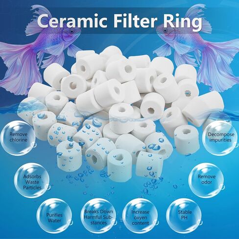 30 Pack Replacement Filter Media Kit Compatible with Fluval 306/307 Aquarium Filters, Including Bio Ceramic Rings, Activated Carbon, Blue, White & Black Bio Foam Value Pack in Kuwait