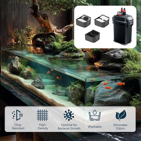 30 Pack Replacement Filter Media Kit Compatible with Fluval 306/307 Aquarium Filters, Including Bio Ceramic Rings, Activated Carbon, Blue, White & Black Bio Foam Value Pack in Kuwait