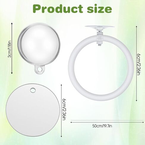 Molain Betta Fish Enrichment Toys, Betta Fish Tank Accessories 2 Training Rings 1 Mirror with Floating Ball Plastic Aquarium Enrichment Toys Set for Fishes Exercise Mental Stimulation in Kuwait