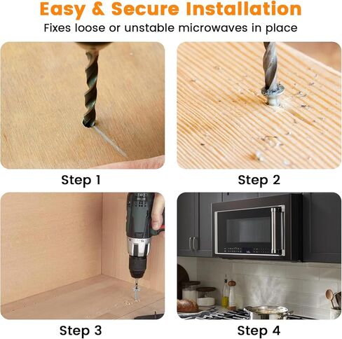 4Pcs WB01X10180 Microwave Mounting Bolts | Installation Flat Bolts | for Microwave Under Cabinet Mounting | Easy Installation in Saudi Arabia