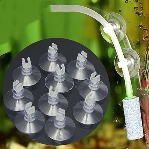 15PCS Aquarium Suction Cup Clips Clear Design for Air Pump Tubing, Airline Holder and Fish Tank Hose Management, Transparent in Kuwait