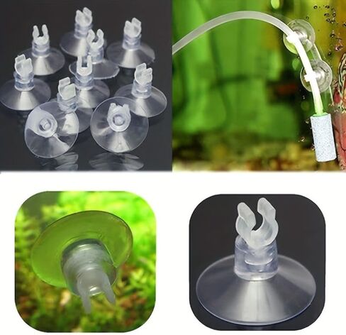 15PCS Aquarium Suction Cup Clips Clear Design for Air Pump Tubing, Airline Holder and Fish Tank Hose Management, Transparent in Kuwait