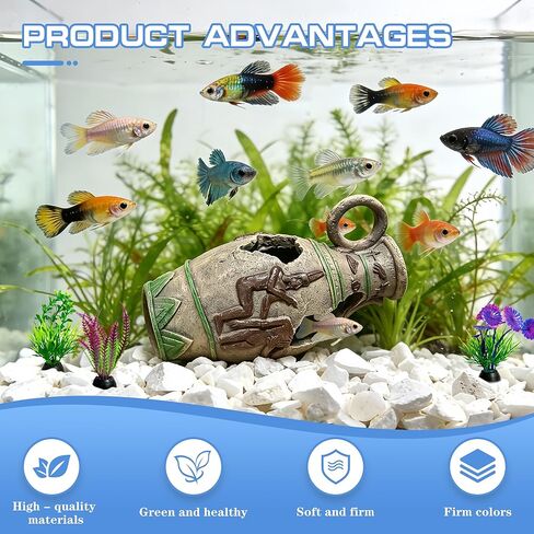 Betta Fish Tank Accessories & Fish Tank Decorations,Stylish Aquarium Decor,Classical Vase Hideaway Cave,Safe Shrimp Cave,Shrimp,Cichlid Hide Play,Durable Aquarium Decorations Fresh & Saltwater Tanks. in Kuwait