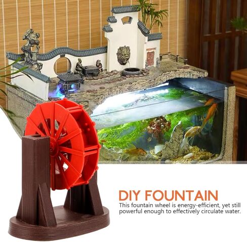 ABOOFAN Small Water Wheel Model 3.54X2.95In Simulation Fountain Ornament for Desktop Aquarium Fish Tank Zen Garden Landscape Decoration in Kuwait