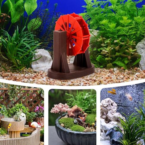 ABOOFAN Small Water Wheel Model 3.54X2.95In Simulation Fountain Ornament for Desktop Aquarium Fish Tank Zen Garden Landscape Decoration in Kuwait