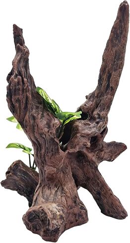 Resin Simulation Driftwood Aquarium Decor, Fish Tank Landscape Ornament Hideout for Betta Goldfish Amphibians Reptiles Rest Play Accessories in Kuwait