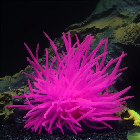 Luminous Sea Anemone Decoration, Soft Thermoplastic Polyurethane Aquarium Plant, Glowing Fish Tank Ornament for Betta Fish Tanks, Aquatic Home Decor in Kuwait
