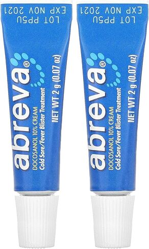 Abreva Docosanol 10 Percent Cream Cold Sore Treatment, Fever Blister and Cold Sore Cream - 0.07 Oz in Kuwait
