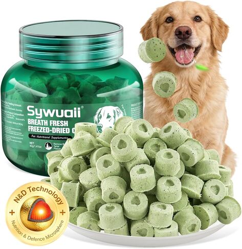 Dog Dental Chews for Bad Breath, Tartar & Gum Support, Breath Freshener Cubes Dog Dental Treats for Oral Care and Hygiene, 1.41oz/40g in Saudi Arabia